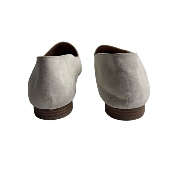 LOFT Light Beige Suede-Look Loafers with Gold Bit Detail Size 10.5M